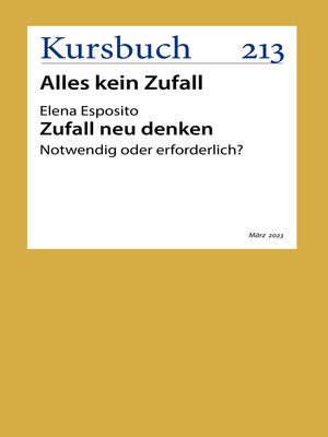 cover image of Zufall neu denken